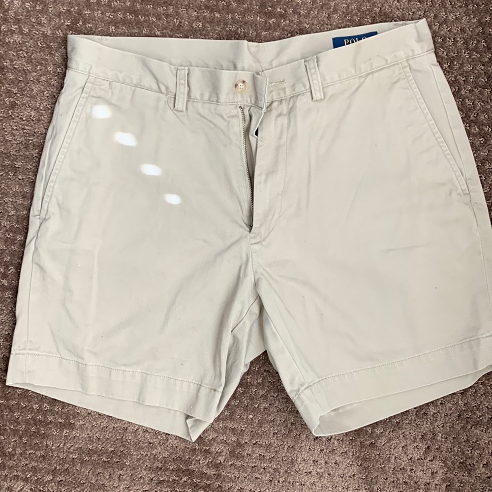 Khaki Shorts, Polo, 32” Waist